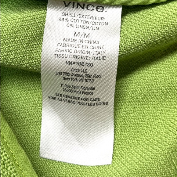 VINCE SAHARIENNE JACKET WOMENS SIZE MEDIUM GREEN LINEN BLEND BELTED - Picture 12 of 12